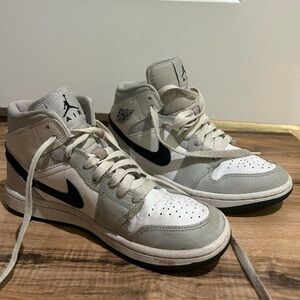 Jordan High-Top Sneakers in Gray and White